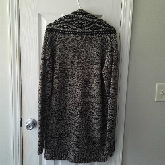 RUBY Moon Wool Blend Knit Cardigan Open Front Black & Gray Small - Picture 6 of 6